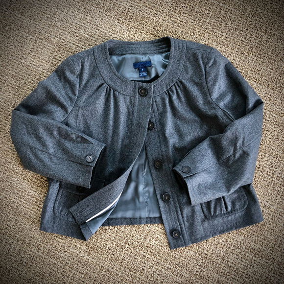 J. Crew Lightweight Wool Abby Swing Jacket in Heathered Grey, Size 6 - Picture 3 of 7